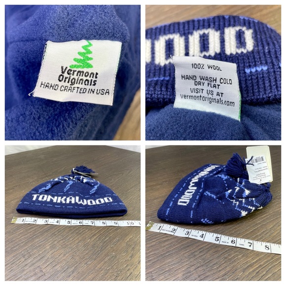 Vermont Originals Tonkawood Skier 100% Wool Hat Blue Fair Isle - Picture 5 of 5